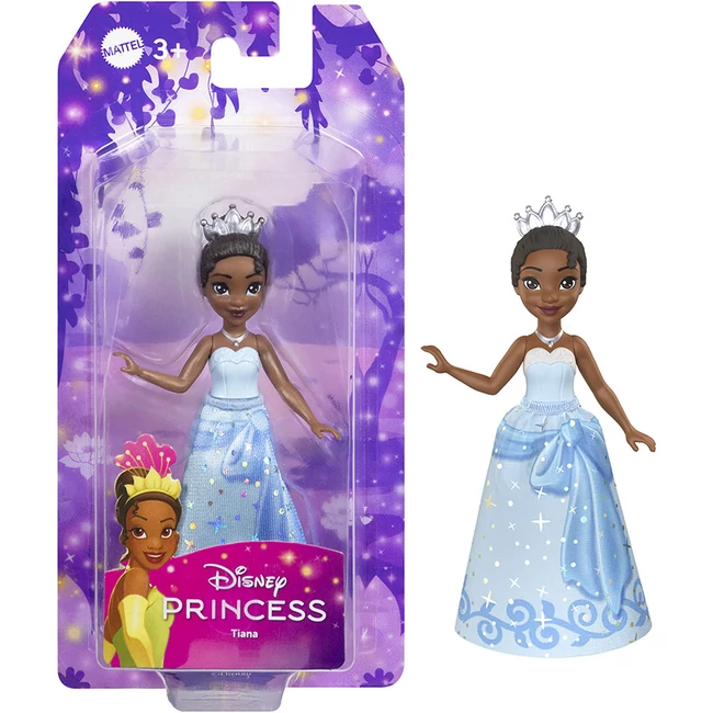 Disney Hercegnők: Mini Tiana hercegnő baba kék ruhában – Mattel