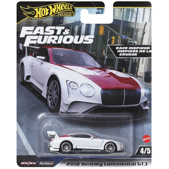 Hot Wheels: Halálos Iramban 2018 Bentley Continental GT3 Deluxe prémium kisautó 1/64 – Mattel