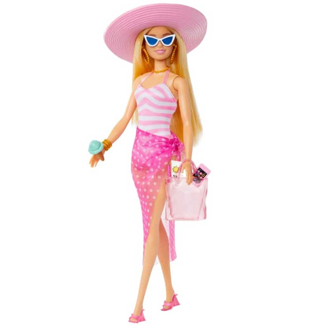 Barbie The Movie: Barbie Beach baba strandfelszereléssel – Mattel