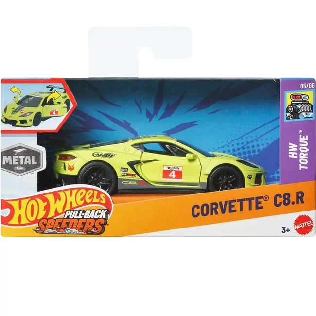 Hot Wheels: Corvette C8.R felhúzható kisautó 1/43 - Mattel