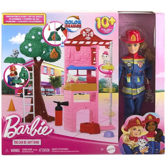 Barbie: Tűzoltó állomás játékszett – Mattel