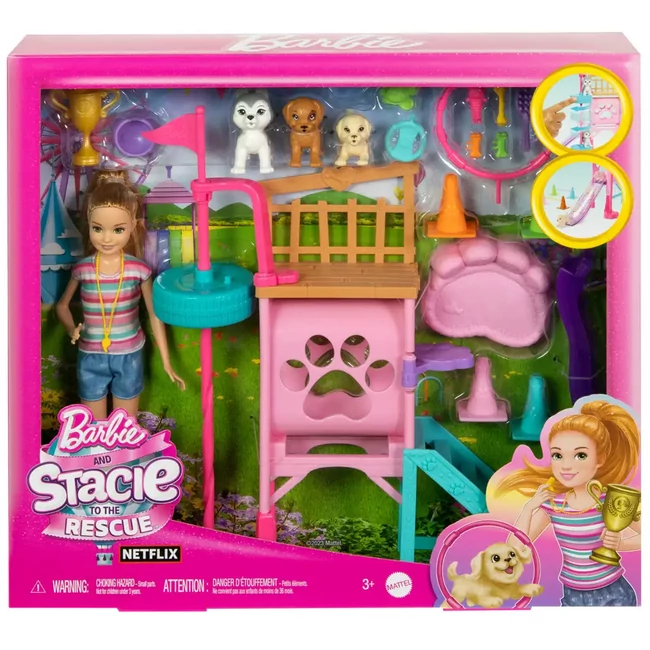 Barbie: Stacie to the Rescue – Kutyaiskola játékszett kiegészítőkkel – Mattel