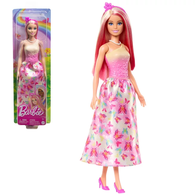 Barbie Dreamtopia: Hercegnő baba rózsaszín pillangós ruhában – Mattel