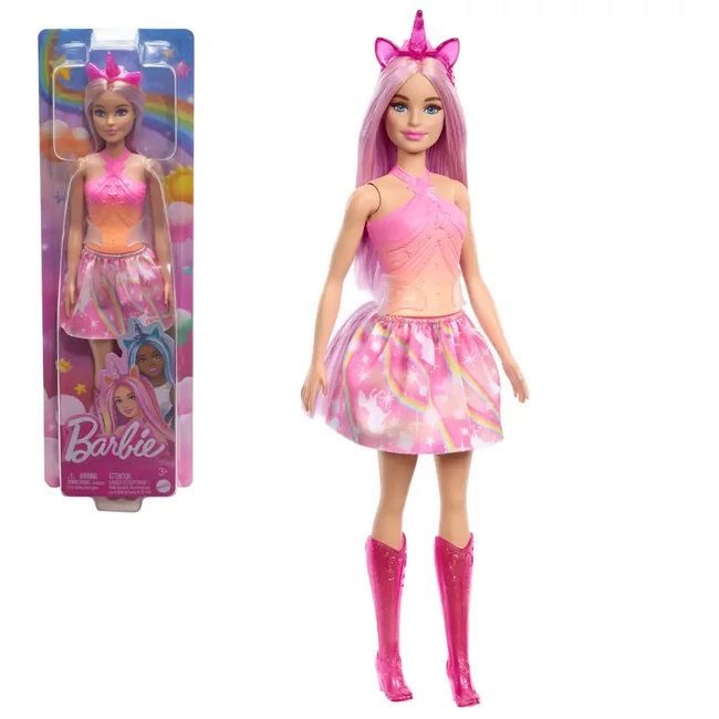 Barbie Dreamtopia: Unikornis baba rózsaszín ruhában – Mattel