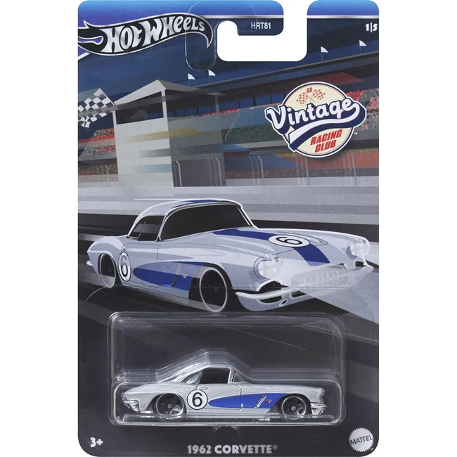 Hot Wheels: Vintage Racing Club – 1962 Corvette kisautó 1/64 – Mattel