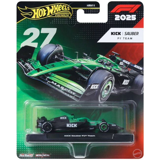 Hot Wheels Premium: KICK Sauber F1 Team #27 Formula 1 kisautó 1/64 – Mattel