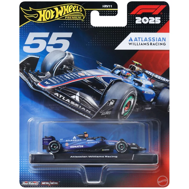 Hot Wheels Premium: Atlassian Williams Racing F1 Team #55 Formula 1 kisautó 1/64 – Mattel