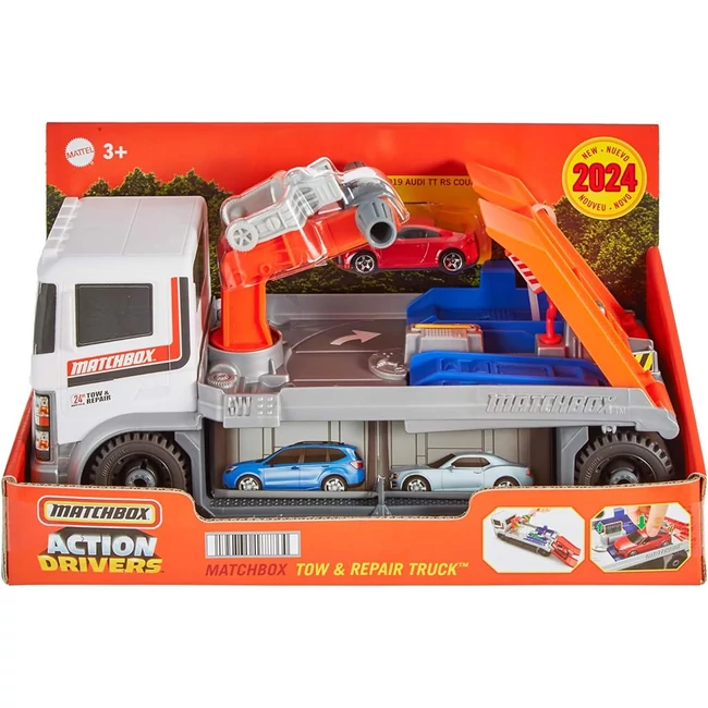 Matchbox Action Drivers: Autómentő és autószállító kamion – Mattel