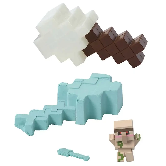 Minecraft: Reveal Vasgólem minifigura fehér kard alakú tárolóban – Mattel