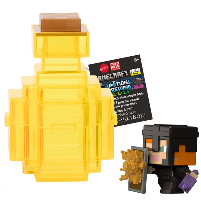 Minecraft Reveal minifigura sárga tárolóban – Mattel