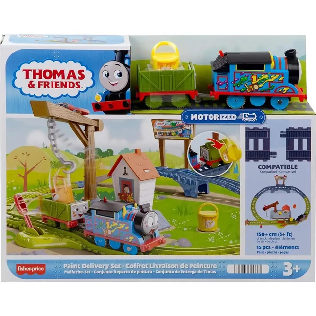 Thomas és Barátai: Motorizált festékszállító Thomas mozdony pályaszett – Mattel