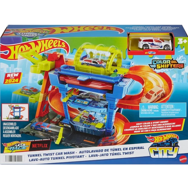 Hot Wheels City: Autómosó színváltós kisautóval – Mattel