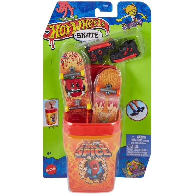Hot Wheels Skate: Gördülő ízek – Fire &amp; Spice fingerboard szett cipővel – Mattel