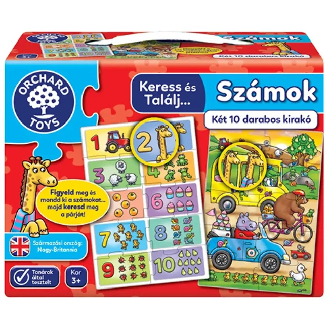 Keress és találj… Számok 2×10 db-os oktató puzzle