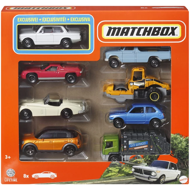 Matchbox: 8 db-s kisautó szett exkluzív BMW 2002 autóval – Mattel