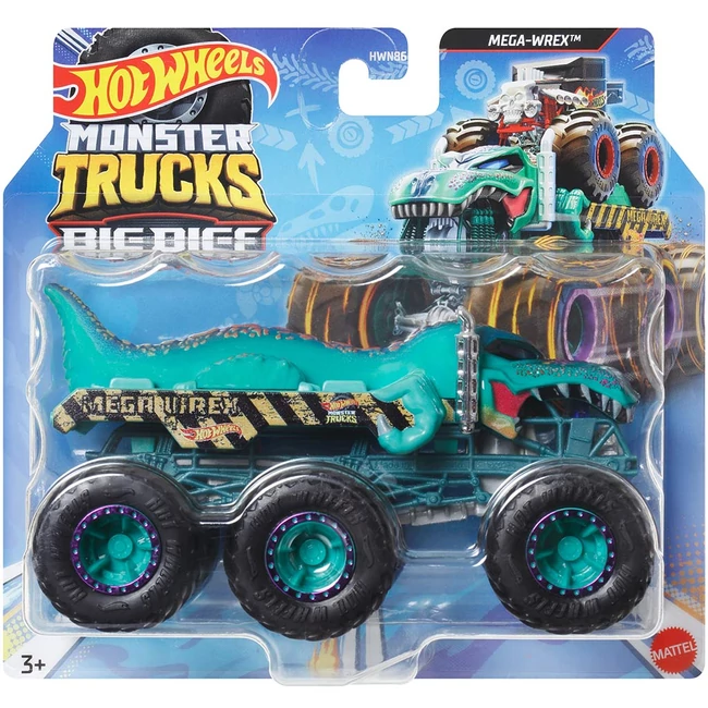 Hot Wheels Monster Trucks: Big Rigs hatkerekű Mega Wrex vontató járgány 1:64 – Mattel