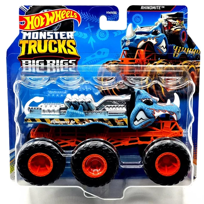 Hot Wheels Monster Trucks: Big Rigs hatkerekű Rhinomite vontató járgány 1:64 – Mattel