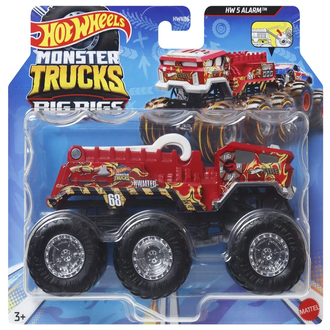 Hot Wheels Monster Trucks: Big Rigs HW 5 Alarm hatkerekű járgány 1:64 – Mattel