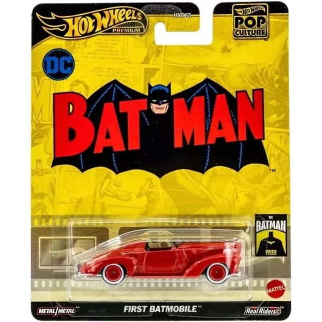 Hot Wheels: Pop kultúra széria – Batman First Batmobile kisautó 1:64 – Mattel