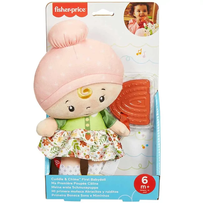 Fisher-Price: Cuddle & Chime első rongybabám rágókával – Mattel