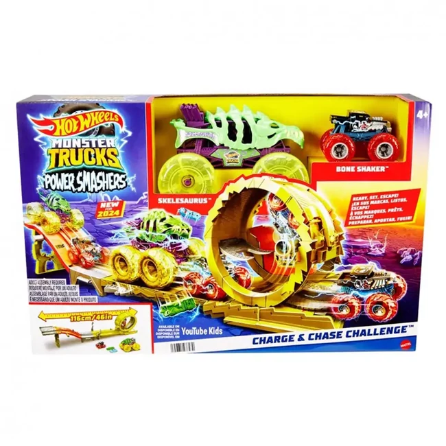 Hot Wheels Monster Trucks: Power Smasher Hajsza pályaszett – Mattel