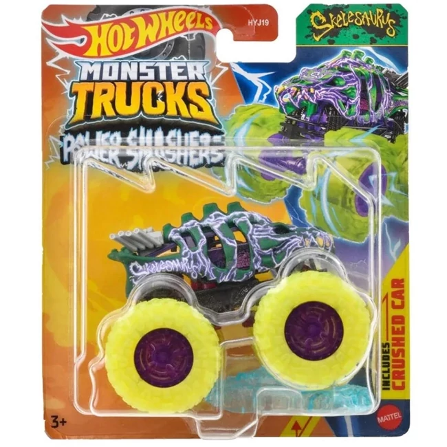 Hot Wheels Monster Trucks: Power Smashers Skelesaurus monster kisautó – Mattel