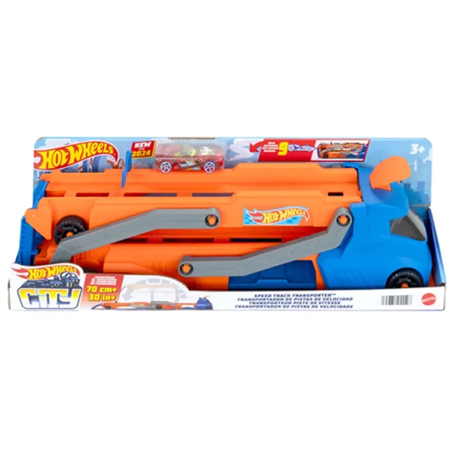 Hot Wheels City: Speed Track szállító kamion kisautóval – Mattel