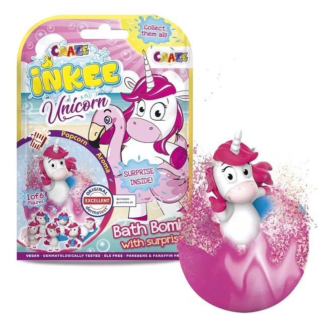 Craze Inkee: Unikornis vegán fürdőgolyó csomag meglepetés figurával