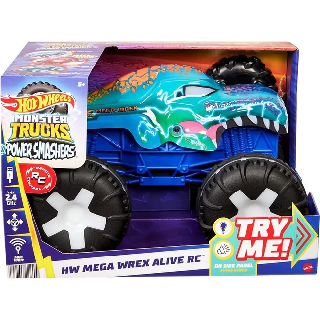 Hot Wheels Monster Trucks: Távirányítós interaktív Mega Wrex monster kisautó – Mattel