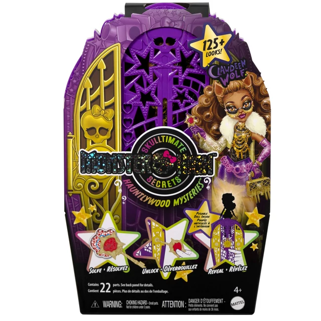 Monster High: Szörnyen jóbarátok titkai – Rémes nyomozás Hauntlywood titkok Clawdeen Wolf baba – Mattel