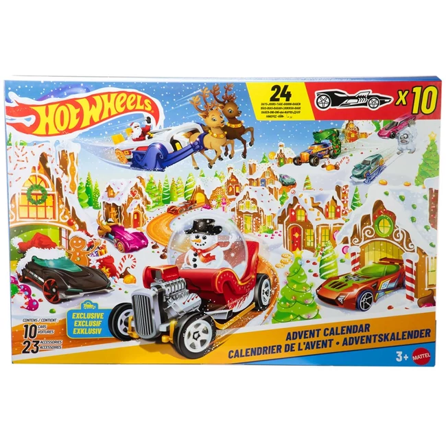 Hot Wheels adventi naptár 10 db meglepetés autóval – Mattel