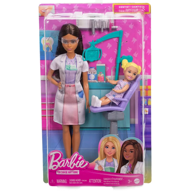 Barbie barna hajú fogorvos karrierbaba játékszett – Mattel