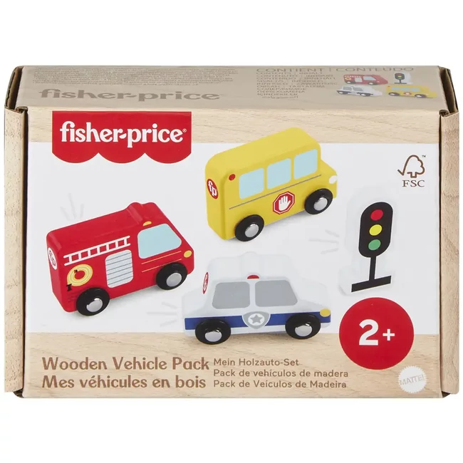 Fisher-Price: Wood fa kisautó szett – Mattel