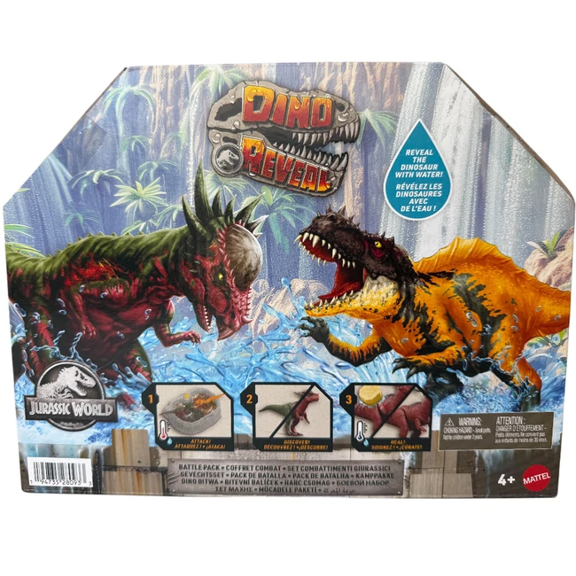 Jurassic World: Dino Reveal Battle Pack arénával és 2 db dinó figurával- Mattel