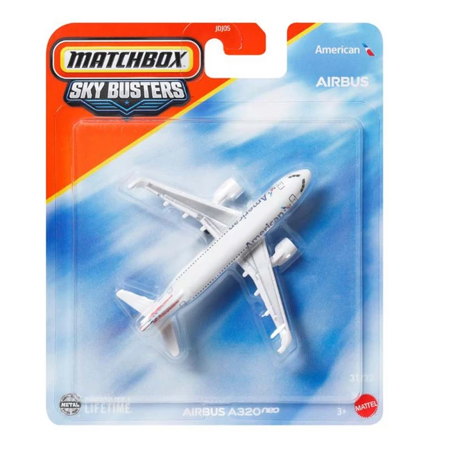 Matchbox Sky Busters: Airbus A320 repülő modell 1/64 – Mattel