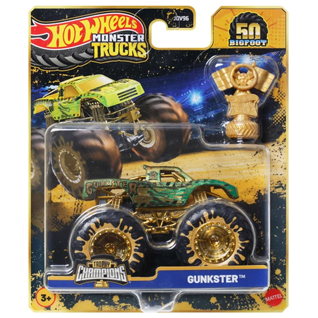 Hot Wheels Monster Trucks: Gunkster bajnok kisautó serleggel 1/64 – Mattel