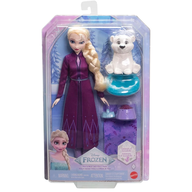 Jégvarázs: Elza és a kis jegesmackó játékfigura szett – Mattel