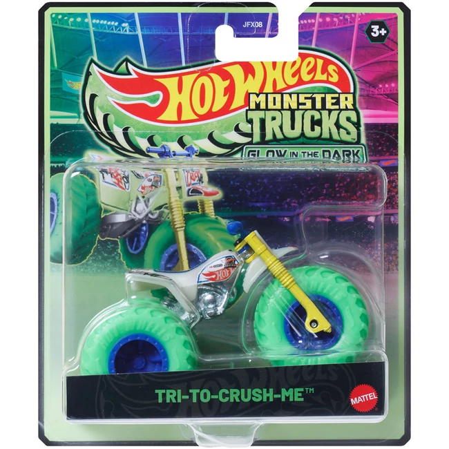 Hot Wheels Monster Trucks: Try-To-Crush-Me sötétben világító kisautó 1/64 - Mattel