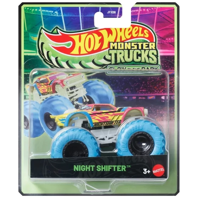 Hot Wheels Monster Trucks: Night Shifter sötétben világító kisautó 1/64 – Mattel