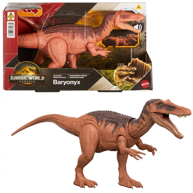 Jurassic World: Újjászületés Wild Roar Baryonyx támadó dinoszaurusz figura – Mattel