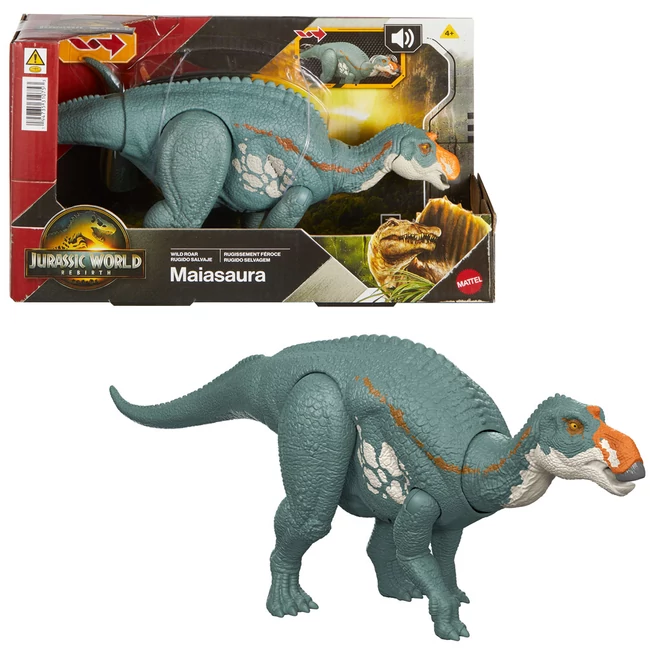 Jurassic World: Újjászületés Wild Roar Maiasaura támadó dinoszaurusz figura – Mattel