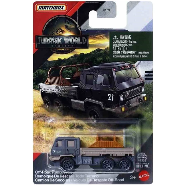 Matchbox Jurassic World: Off-Road Rescue Rig kisautó 1/64 – Mattel