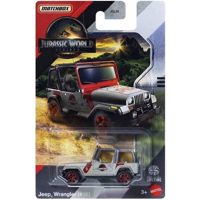 Matchbox Jurassic World: Jeep Wrangler kisautó 1/64 – Mattel