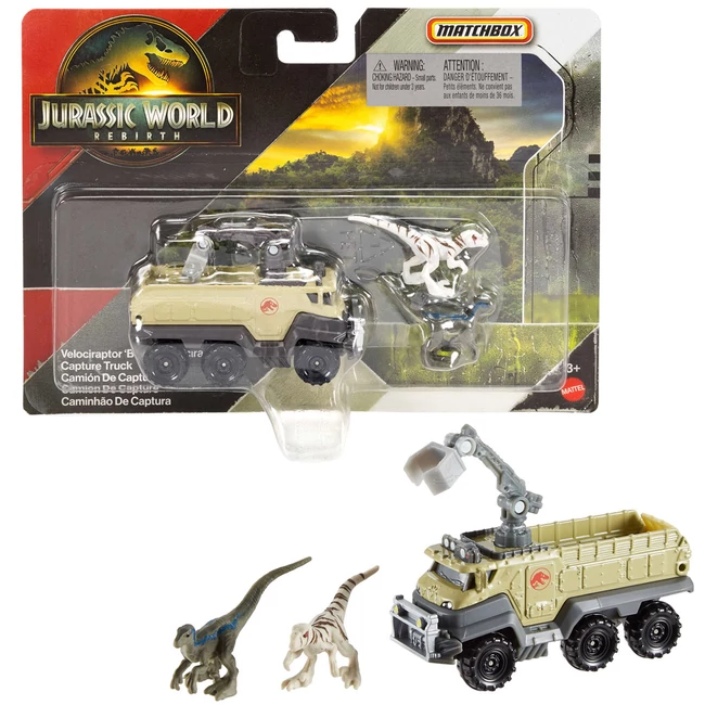 Matchbox Jurassic World: Velociraptor dinó szállító jármű – Mattel
