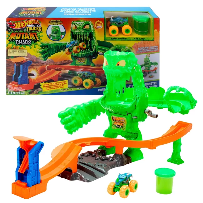 Hot Wheels Monster Trucks Slimeszörny Káosz Pályaszett - Mattel