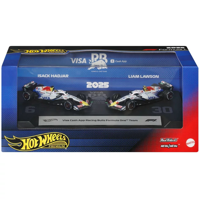 Hot Wheels Premium F1 Racing Bulls 2 darabos kisautó szett 1/64 – Liam Lawson #30 és Isack Hadjar #6 – Mattel