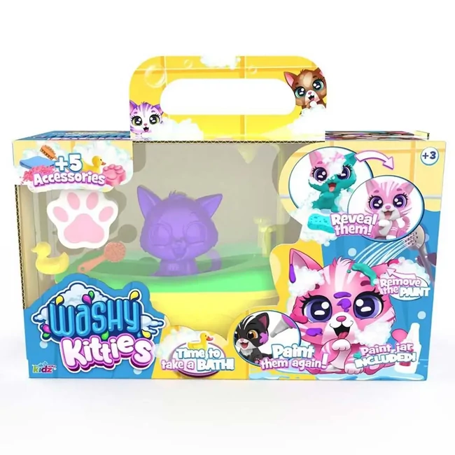 Washy Friends: Color Reveal Pancsoló cicusok káddal és kiegészítőkkel – Pinki