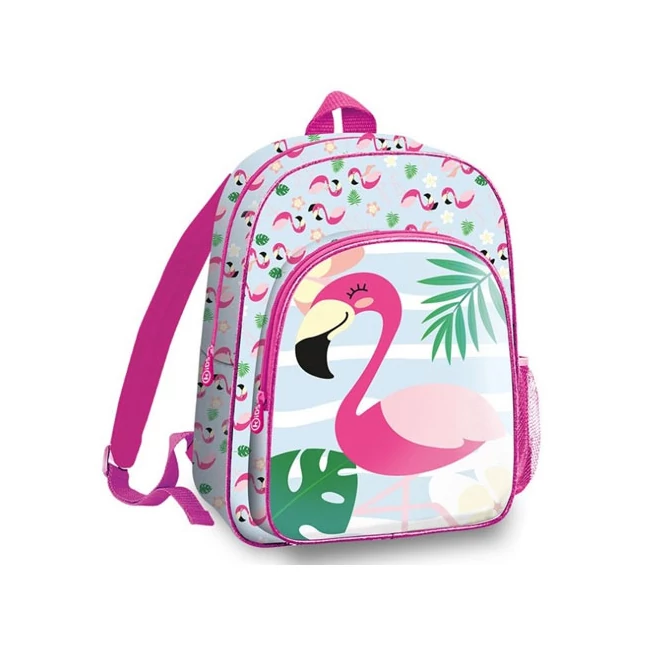 Flamingó lekerekített iskolatáska, hátizsák 36 cm
