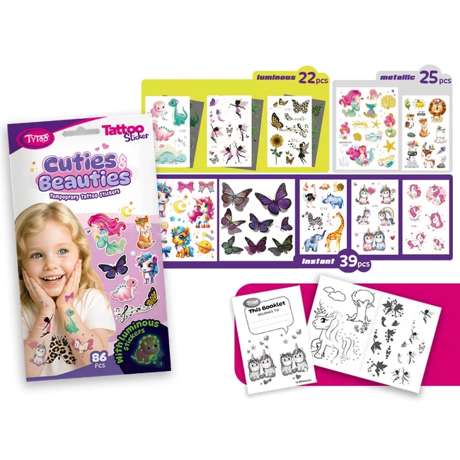 TyToo: Cuties &amp; Beauties Tetoválás Matrica Szett