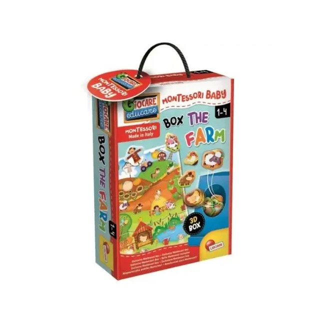 Montessori: Baby Box készségfejlesztő formaillesztő puzzle – Farm